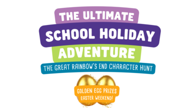 Holiday Adventure Text Overlay Centre Right Gold Egg